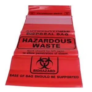 Small Biohazard Bags, Autoclavable, PN:120045